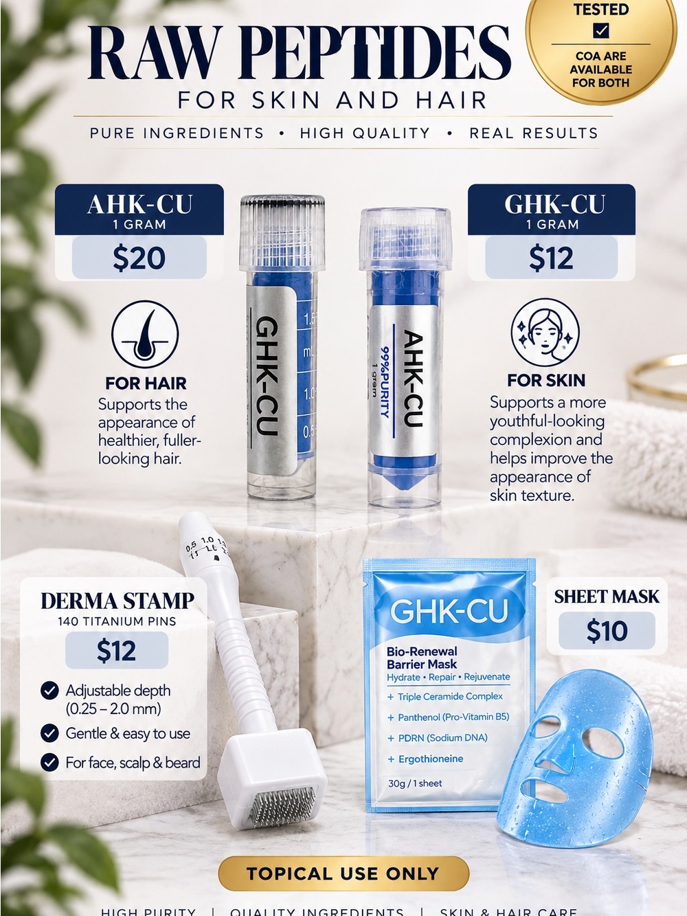 GHK-Cu Bio-Renewal Barrier Mask - Blue Sheet Mask for Skin